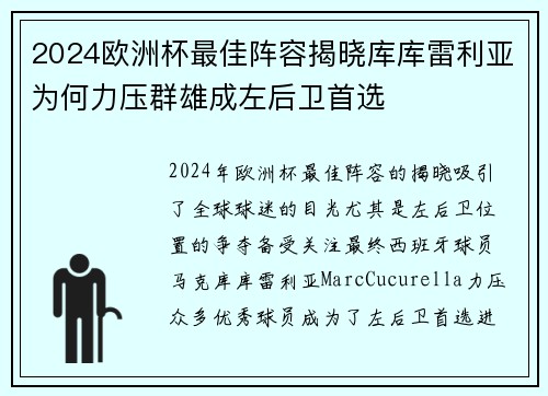 2024欧洲杯最佳阵容揭晓库库雷利亚为何力压群雄成左后卫首选 2024欧洲杯最佳阵容揭晓库库雷利亚为何力压群雄成左后卫首选